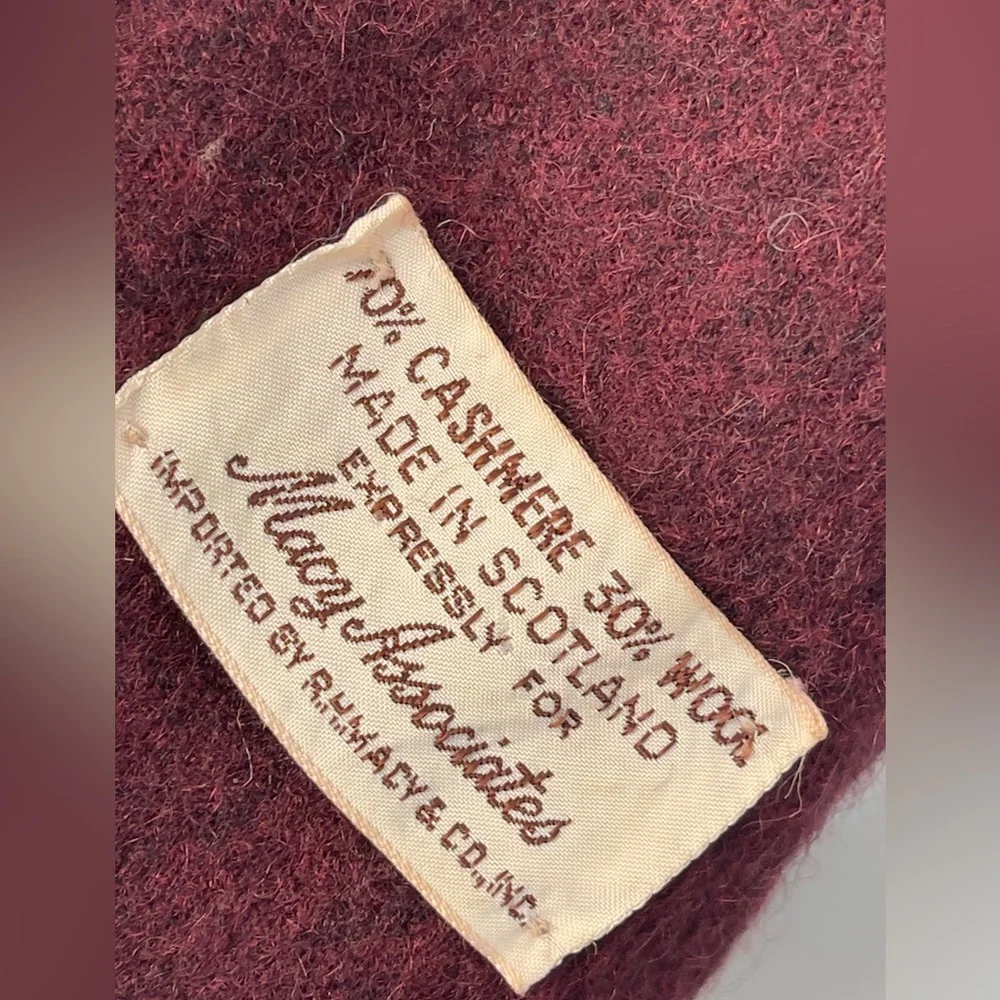 ‼️Cashmere Chic Burgundy Fringe Scarf